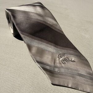 Sophisticated Black and Gray Striped Tie Countess Mara